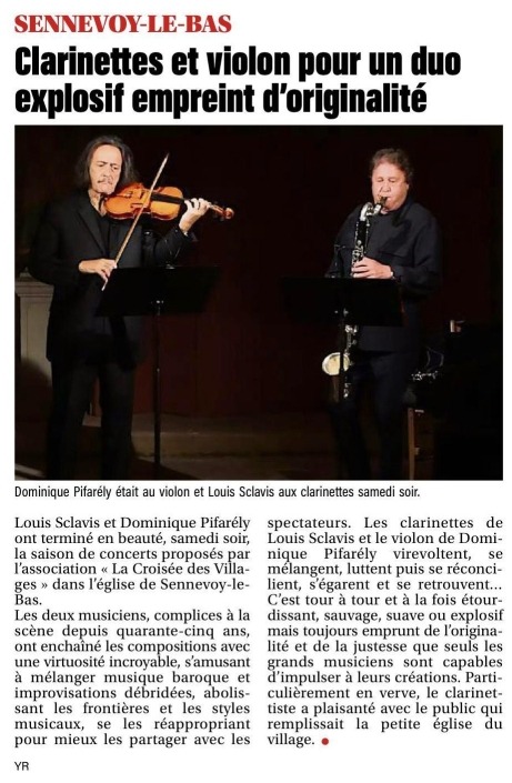 Clarinettes et violon pour un duo explosif empreint d’originalité